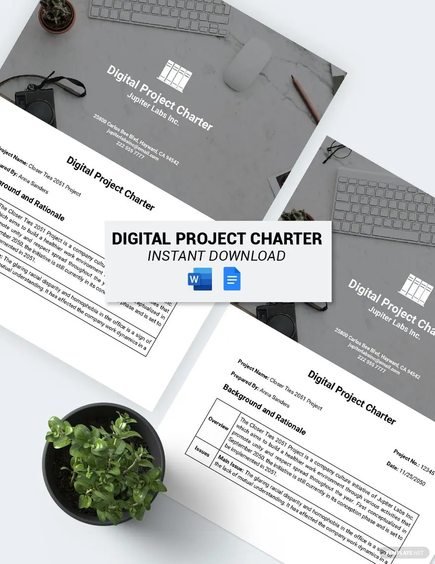 digital project charter template ideas and examples