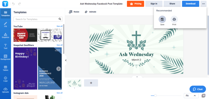 download or save the personalized ash wednesday facebook post draft