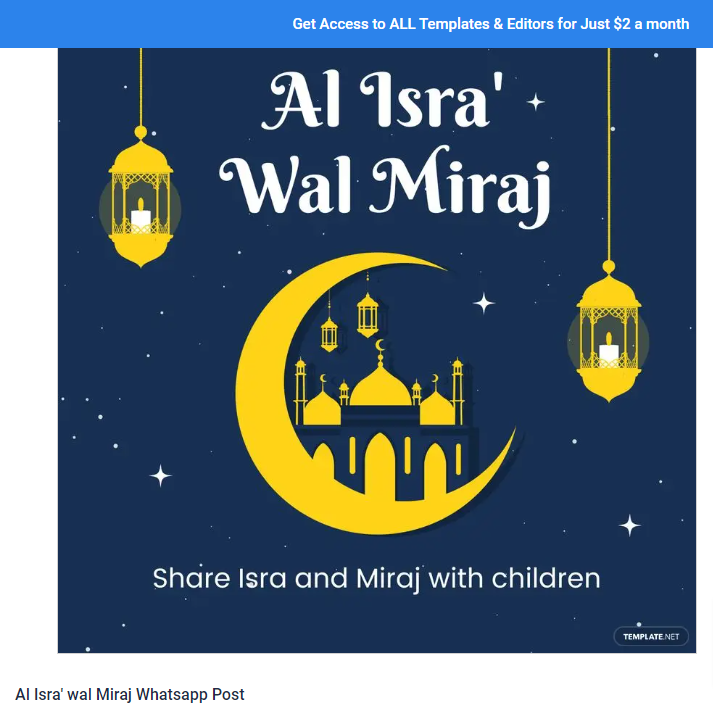 free al isra wal miraj whatsapp post eps illustrator jpeg psd png svg template net