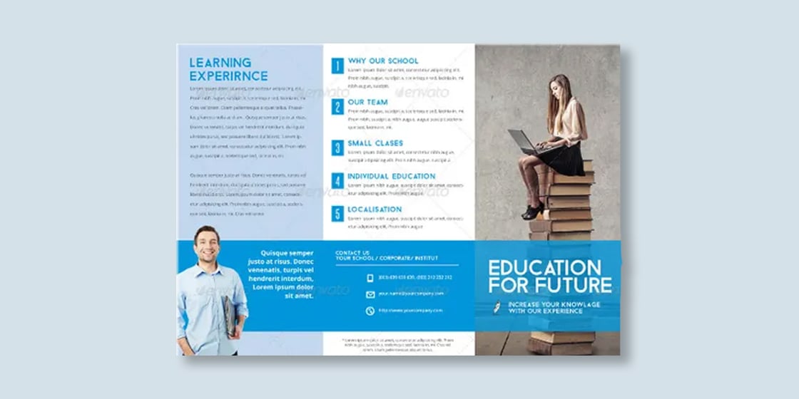 future school tri fold brochure example