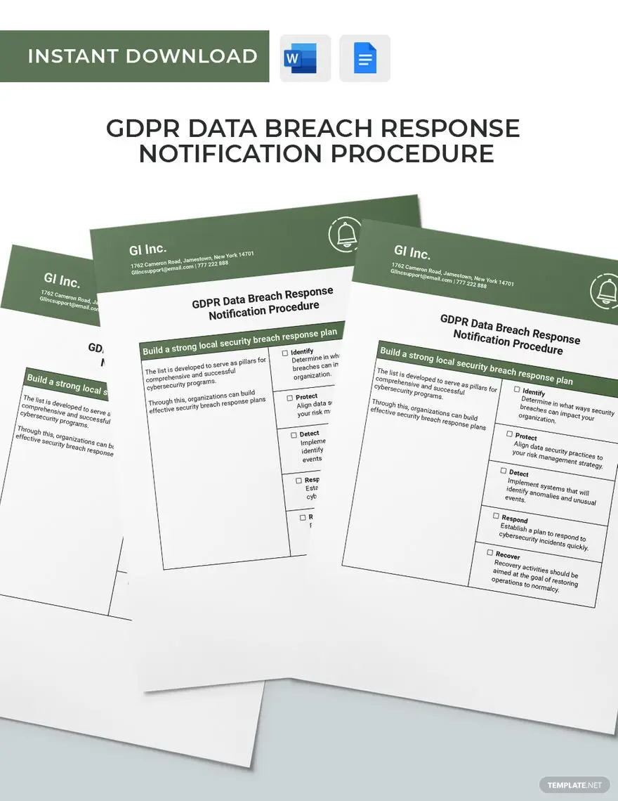 gdpr data breach response notification procedure ideas and examples