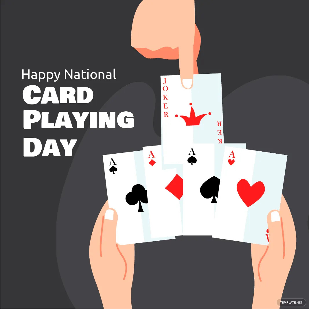 national card playing day celebration vector
