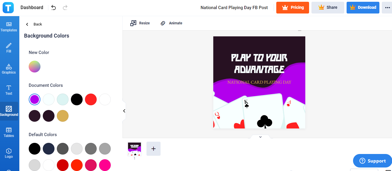 national card playing day fb post template net