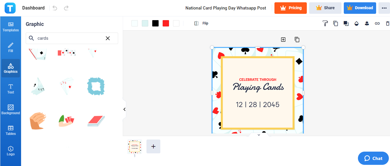 national card playing day whatsapp post template net