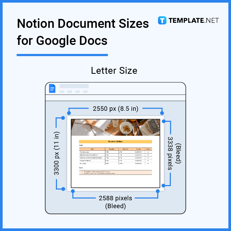 notion document sizes for google docs