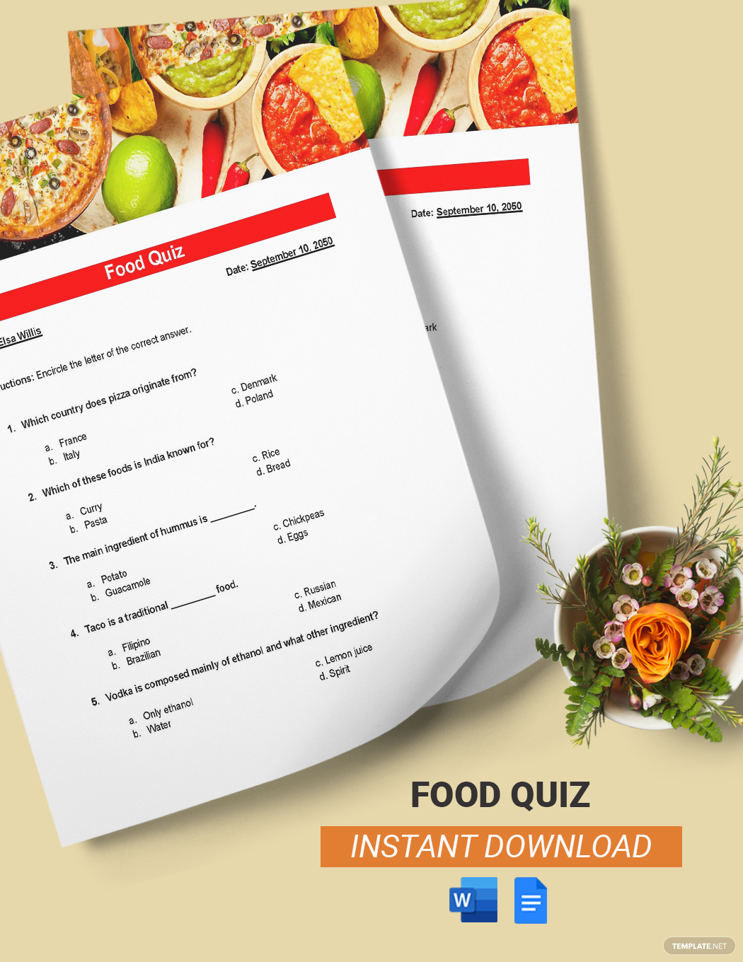 idées et exemples de quiz sur la nourriture en ligne