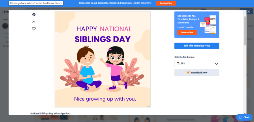 pick an outstanding national siblings day whatsapp post template
