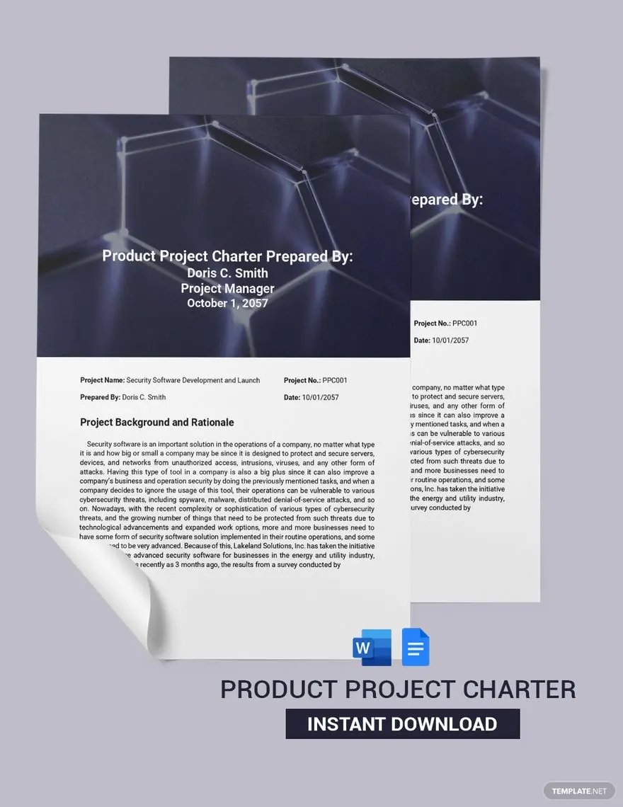 product project charter template