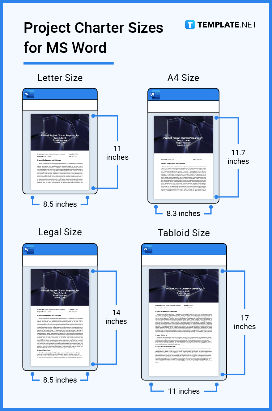 project charter sizes for ms word