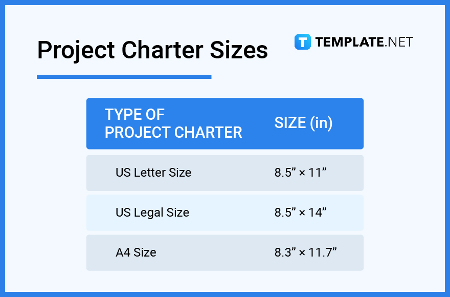 project charter sizes