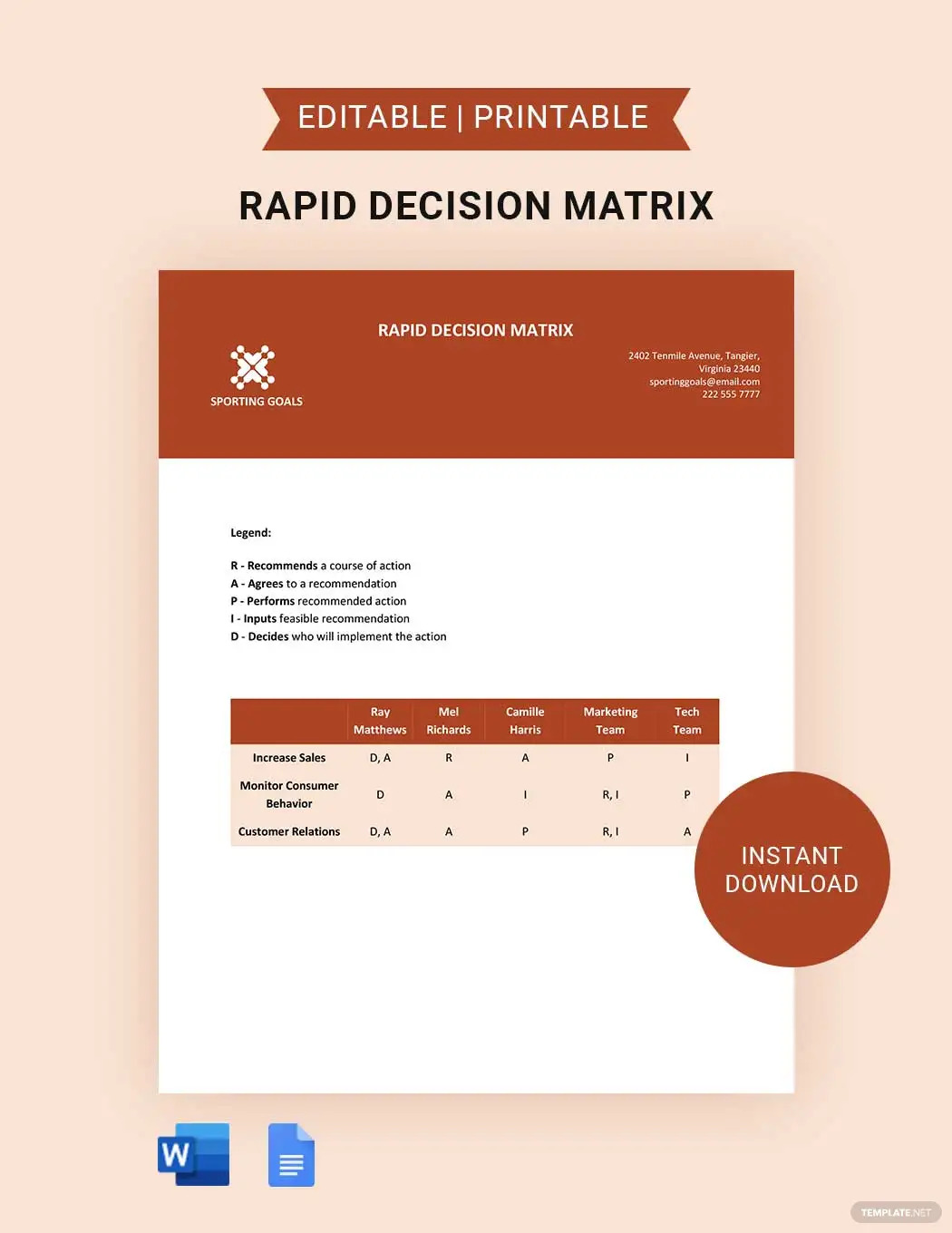 rapid decision matrix ideas and examples