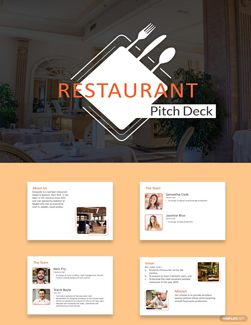 restaurant pitch deck