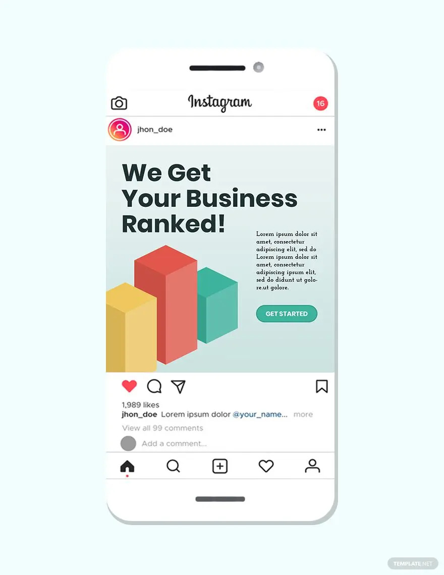 idées et exemples d'annonces instagram de société de référencement