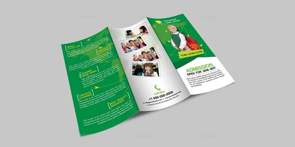 school admission tri fold brochure