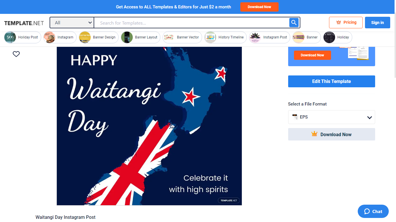 select a waitangi day instagram post template to optimize