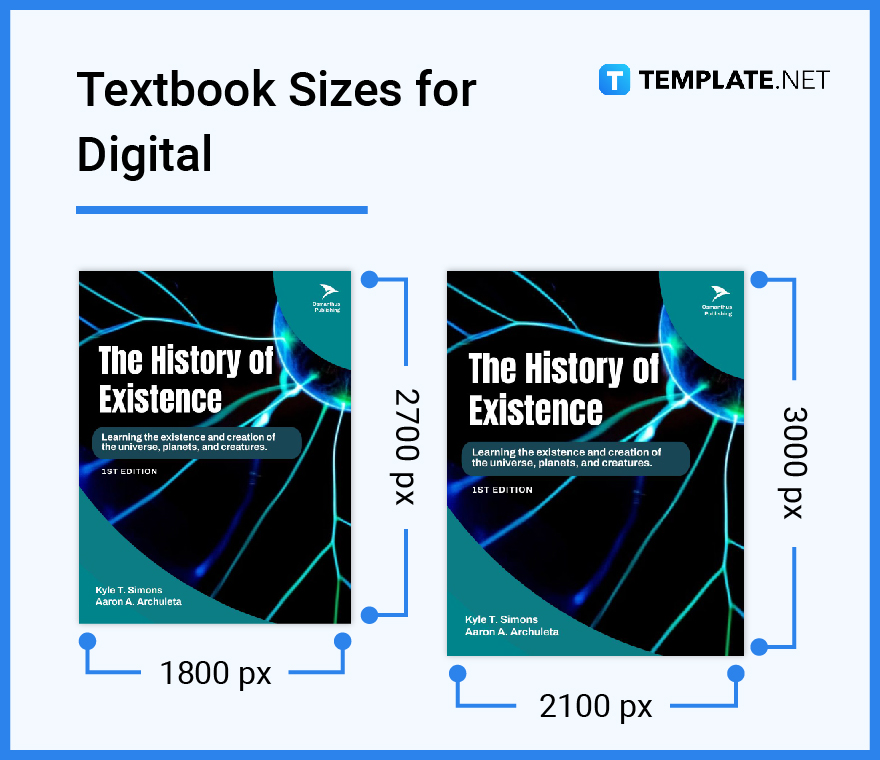 textbook sizes for digital