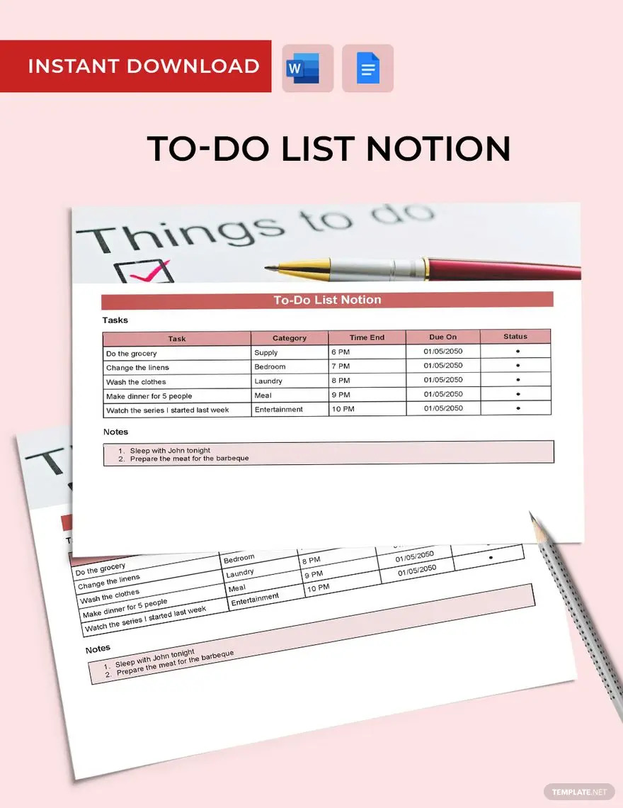 to do list notion