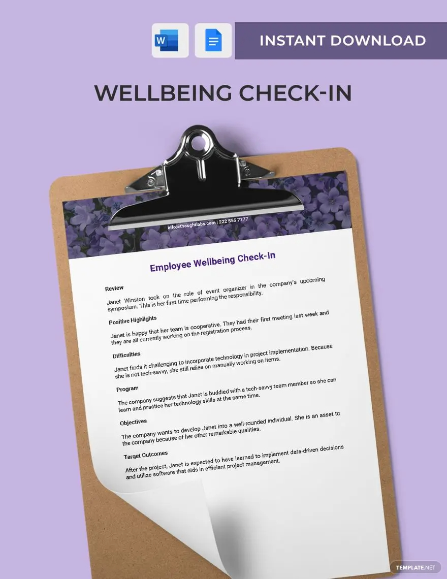 wellbeing check in