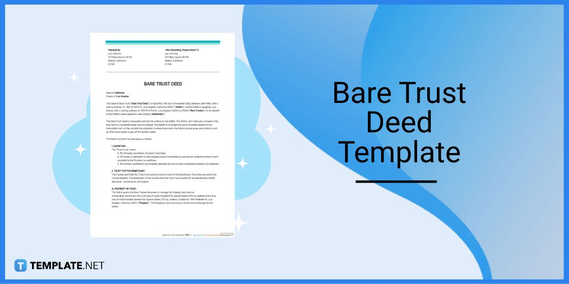 bare trust deed template