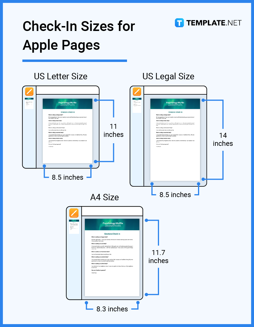 check in sizes for apple pages