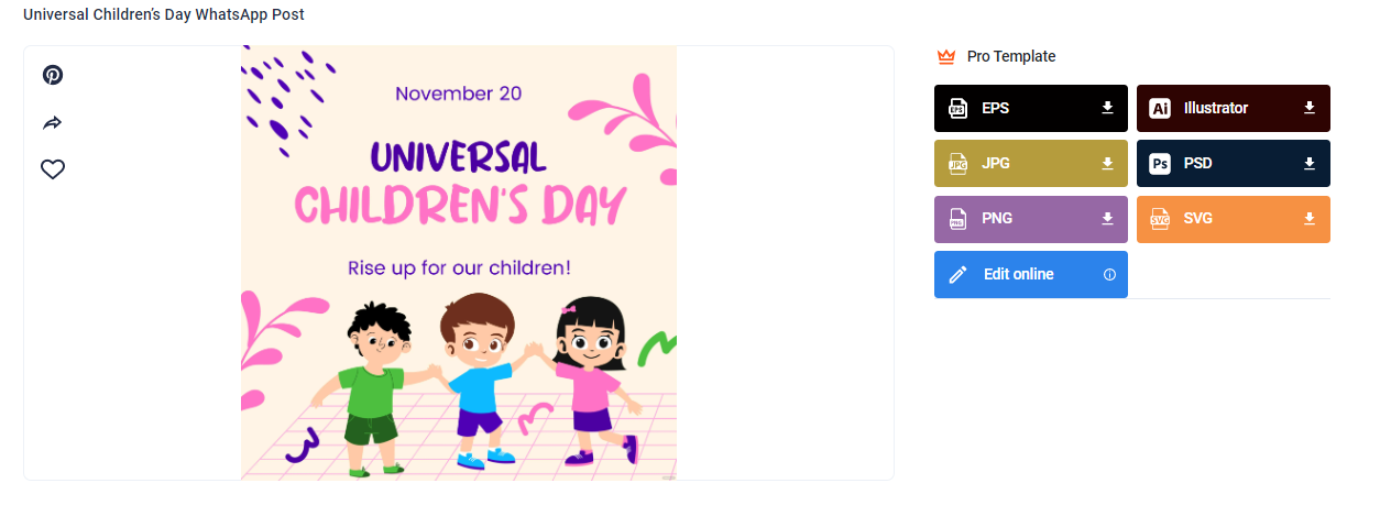 choose a universal childrens day whatsapp post template