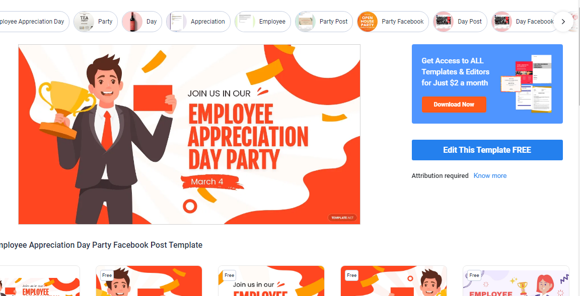 choose an employee appreciation day facebook post template