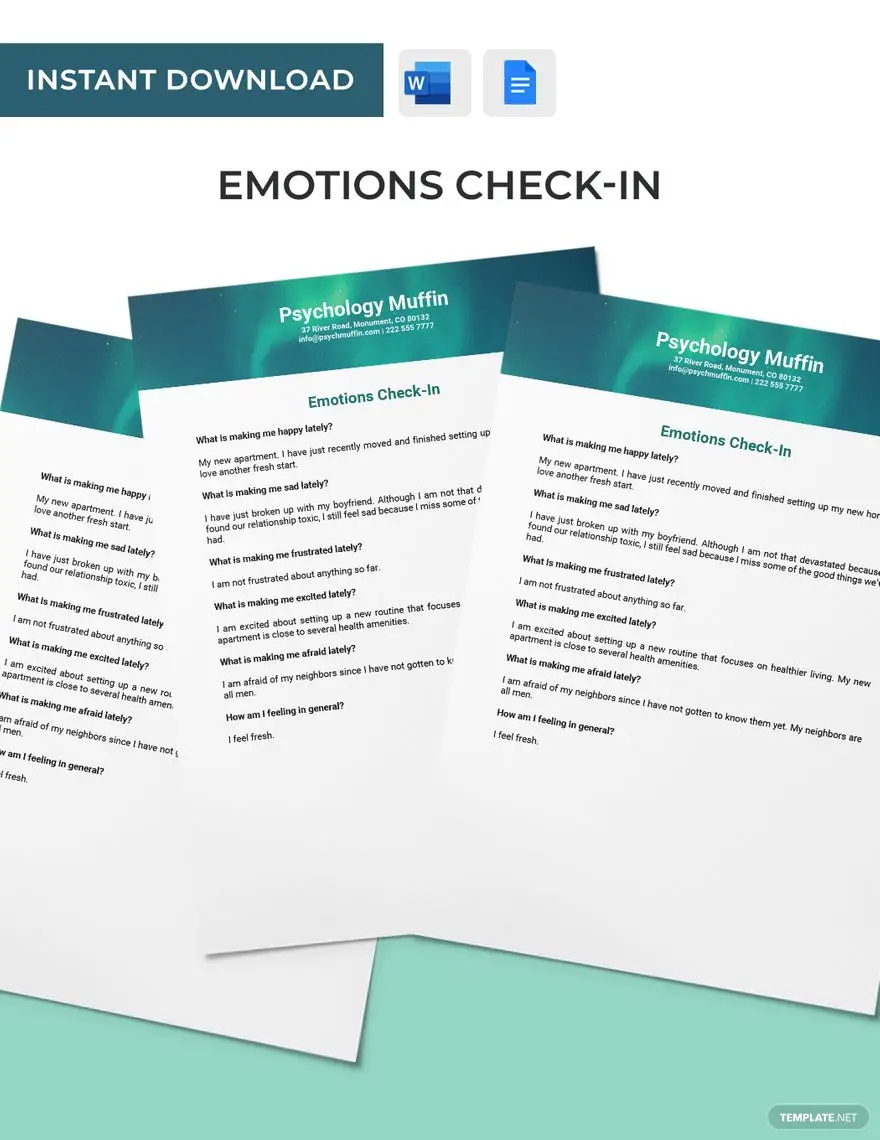 emotions check in ideas and examples