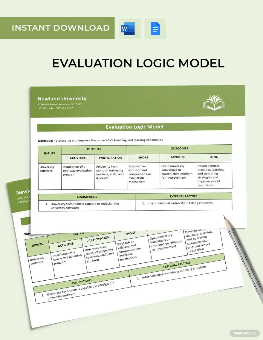 modèle logique d'évaluation