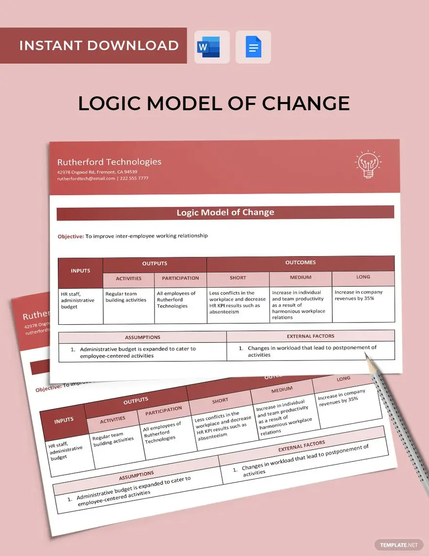 modèle logique de changement