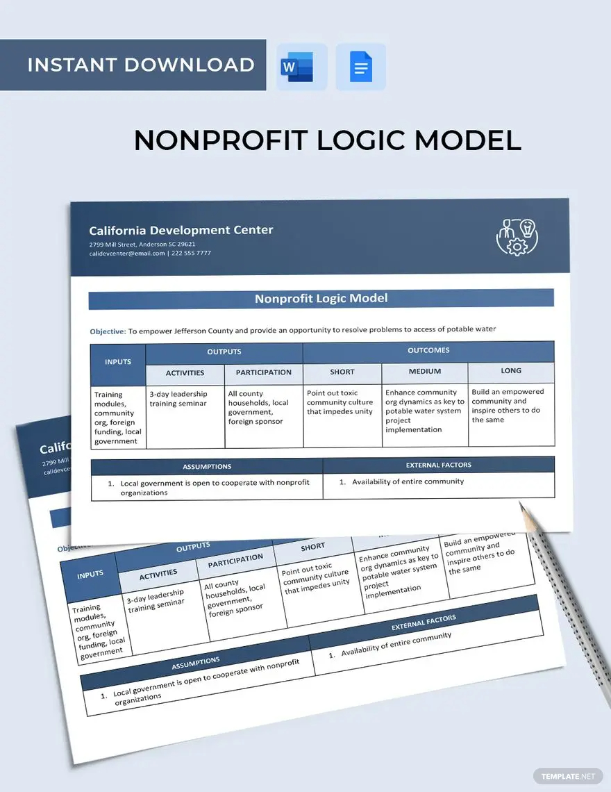 nonprofit logic model