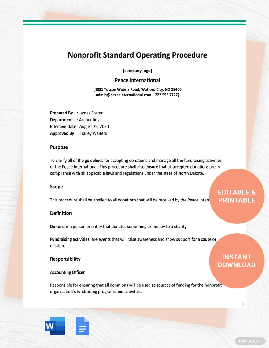 nonprofit standard operating procedure