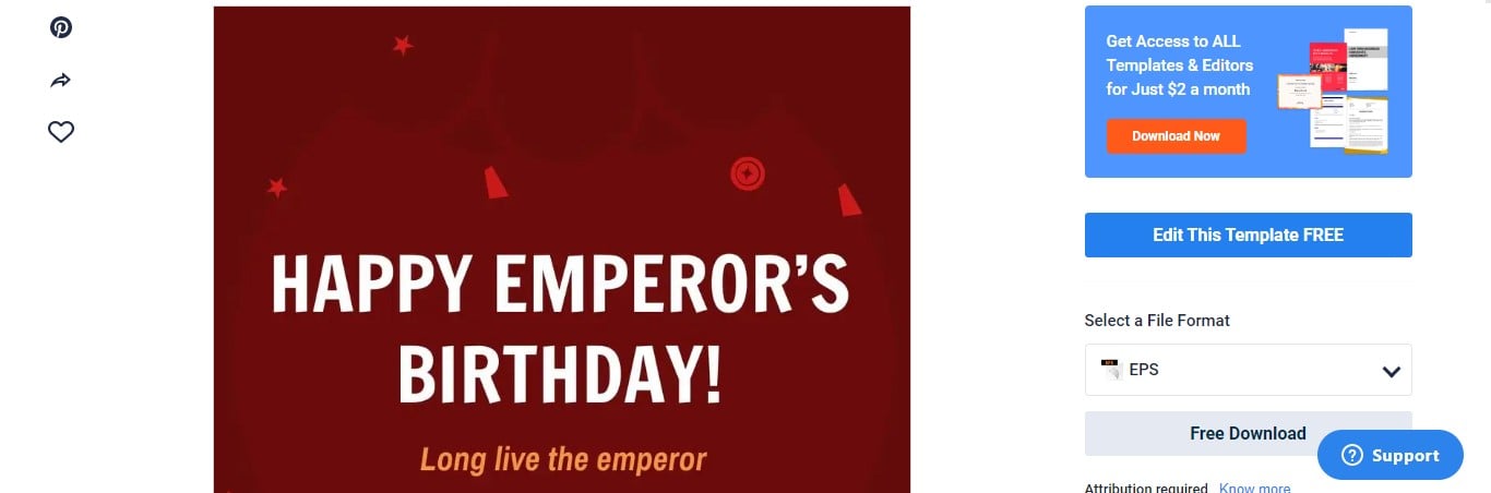 open the emperors birthday instagram post template