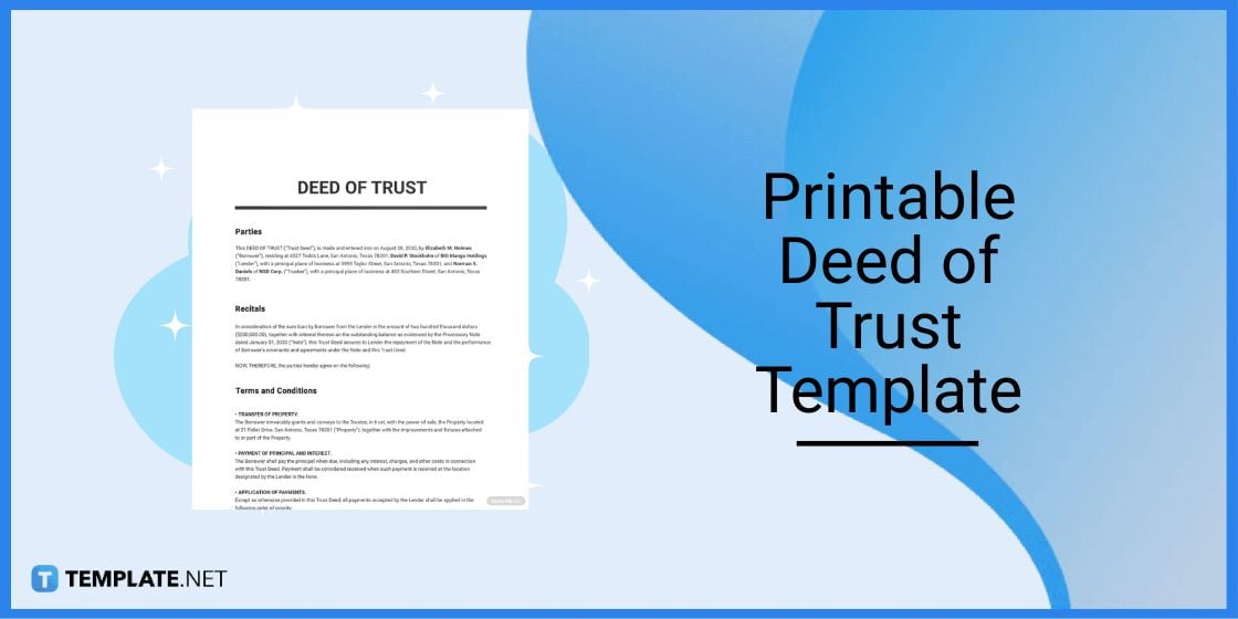 printable deed of trust template