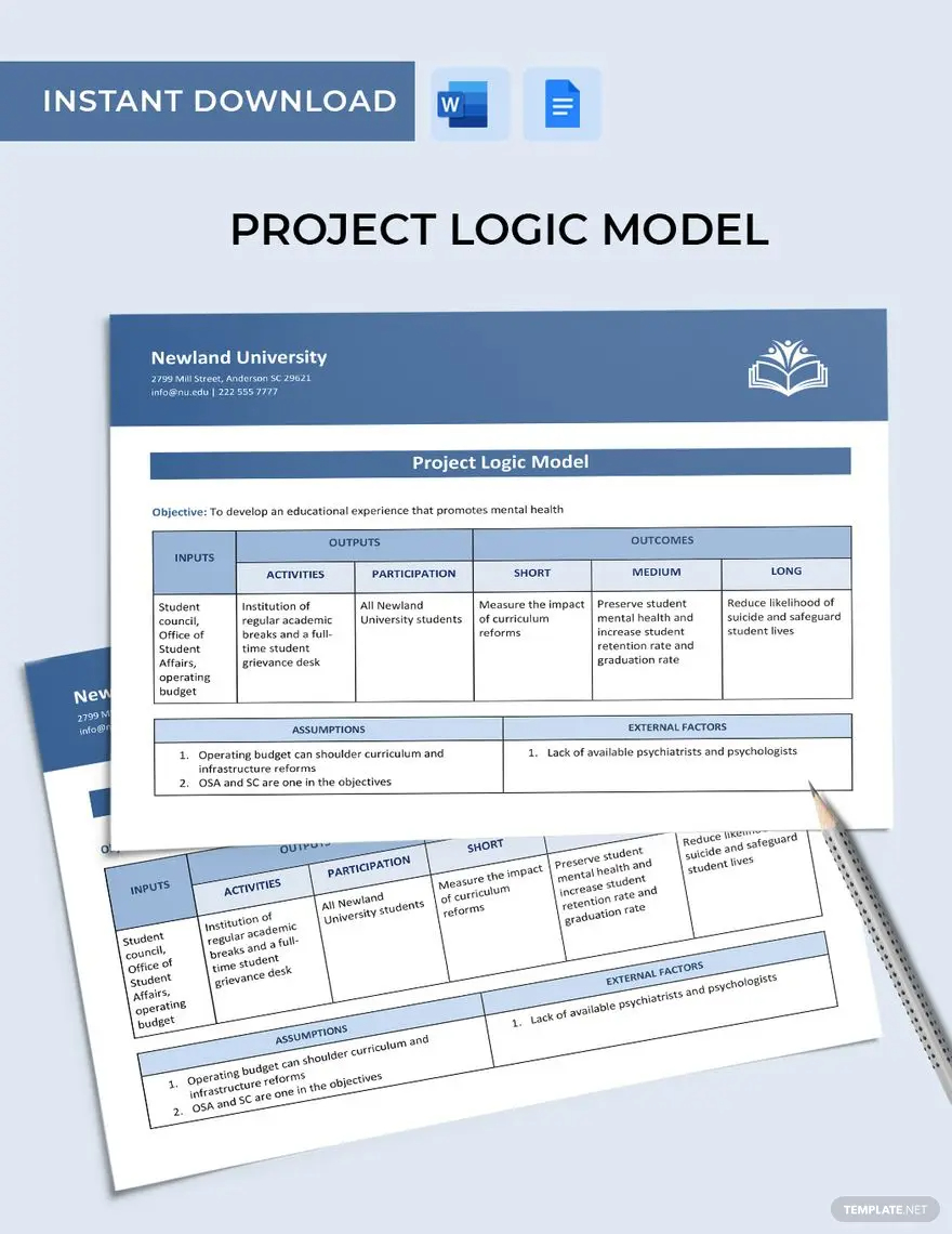 modèle logique du projet