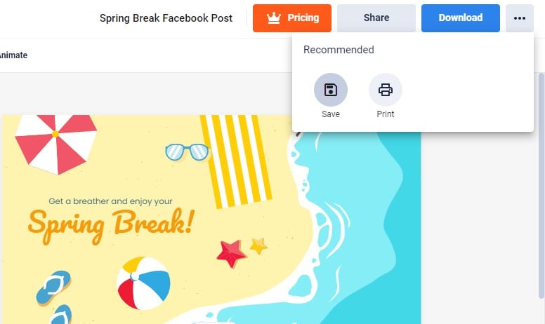 save and download your spring break post for facebook