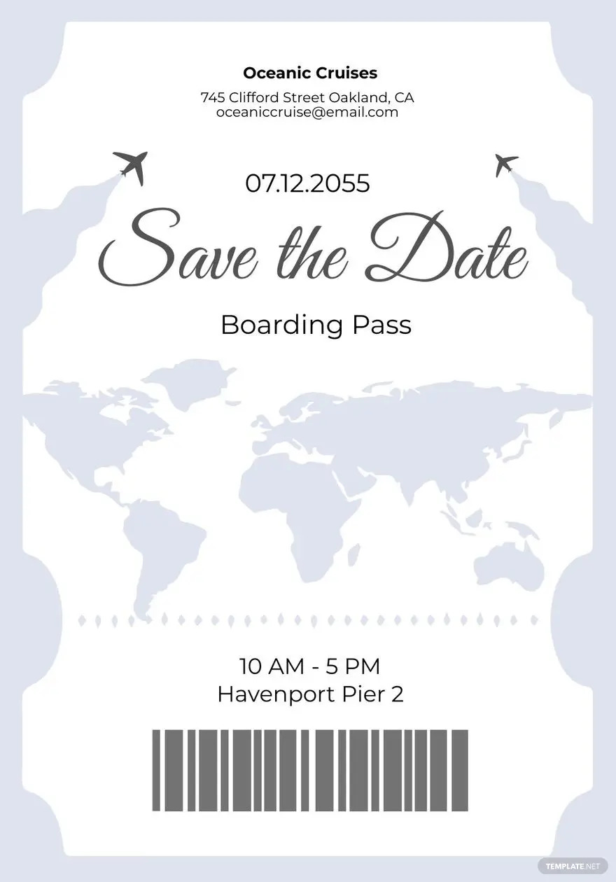 save the date boarding pass