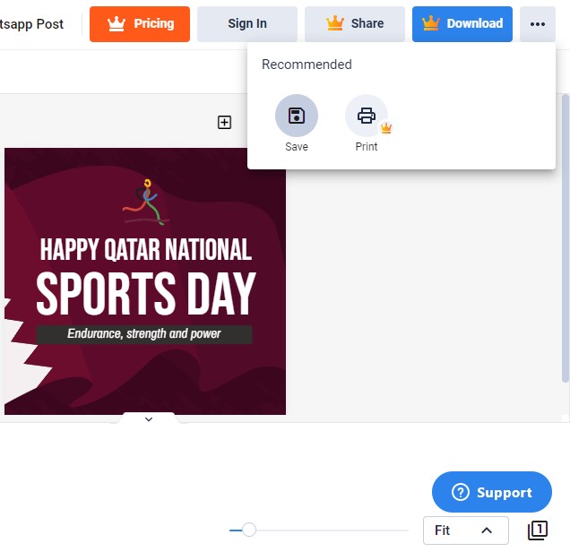 secure a copy of your finished qatar national sports day whatsapp post image