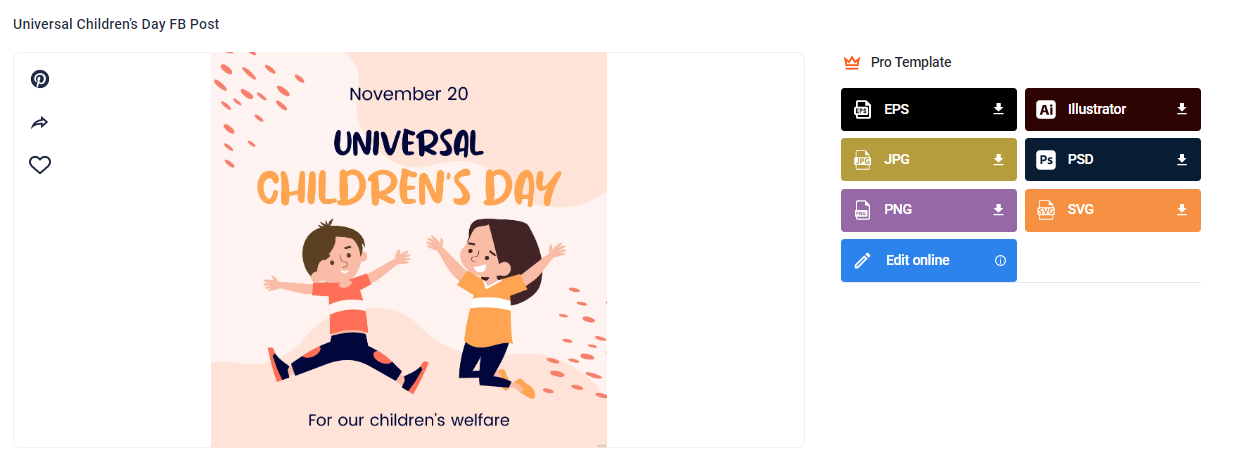 select a universal childrens day facebook post template
