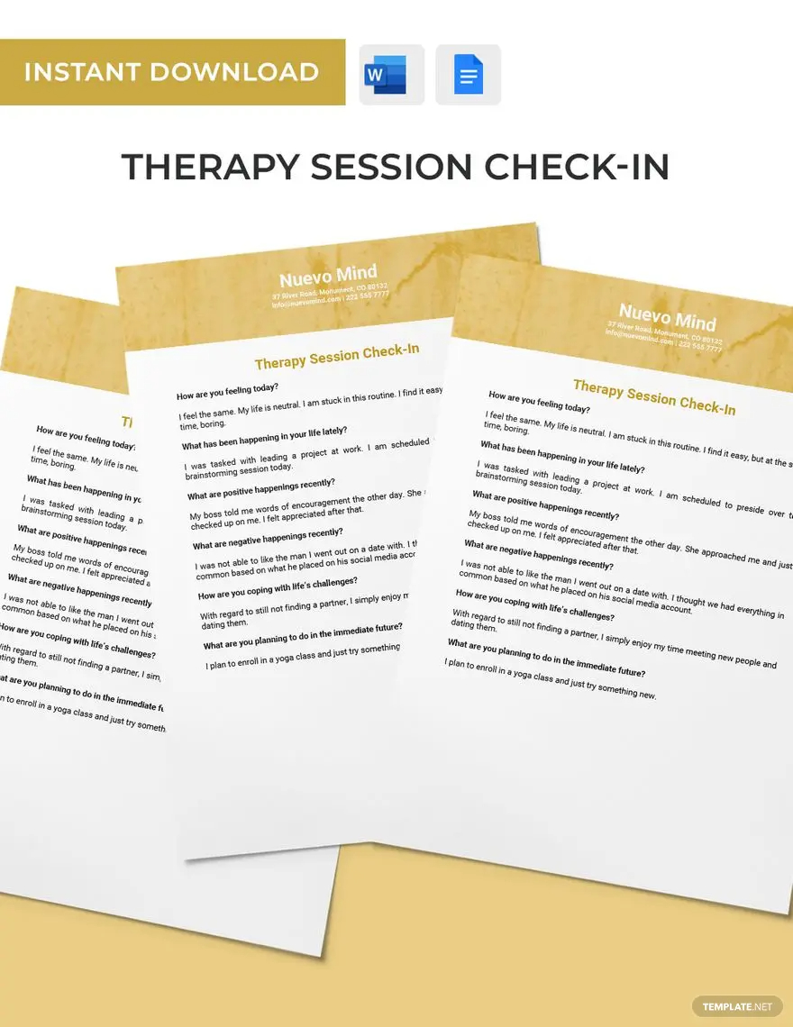 therapy session check in ideas and examples