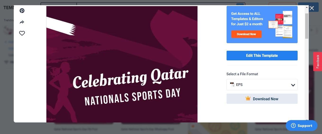 use the template qatar national sports day instagram post