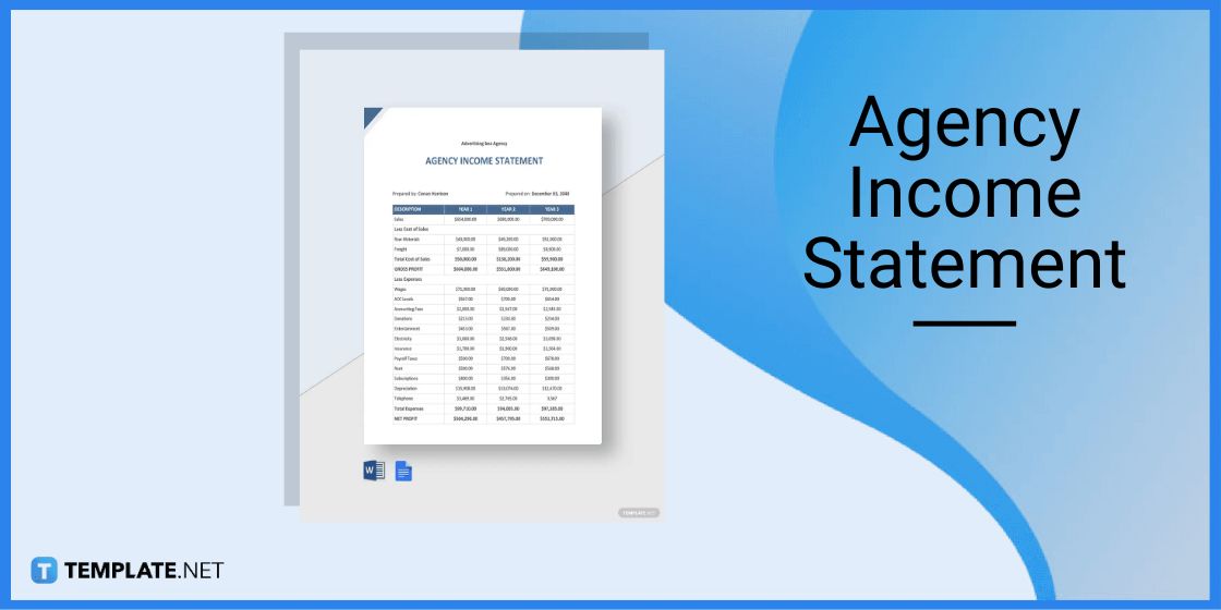agency income statement template