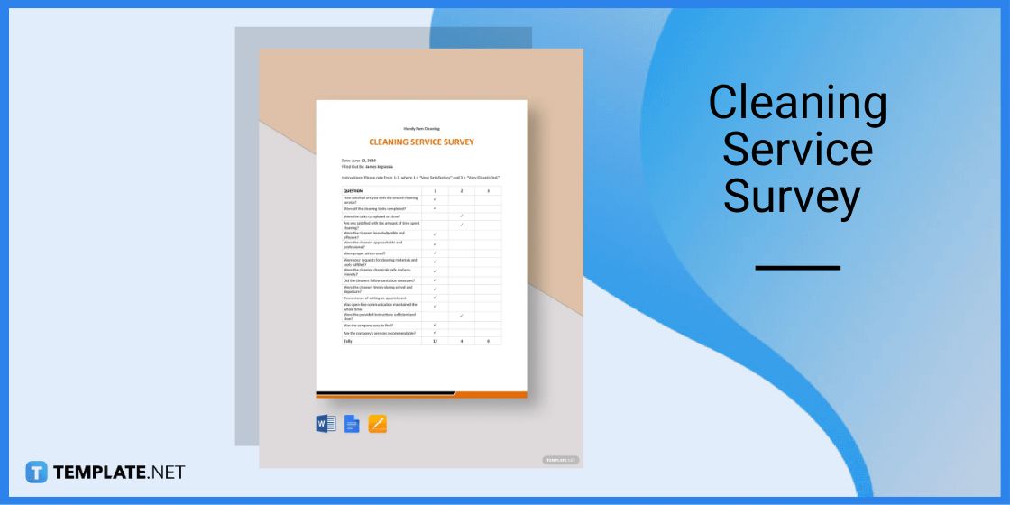 cleaning service survey template