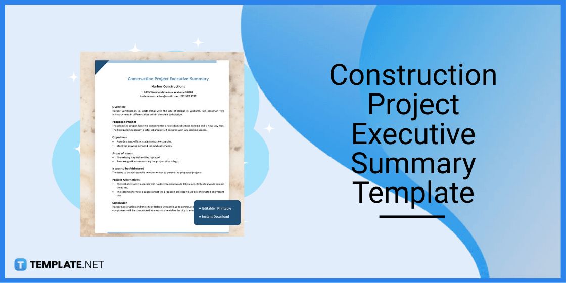 construction project executive summary template