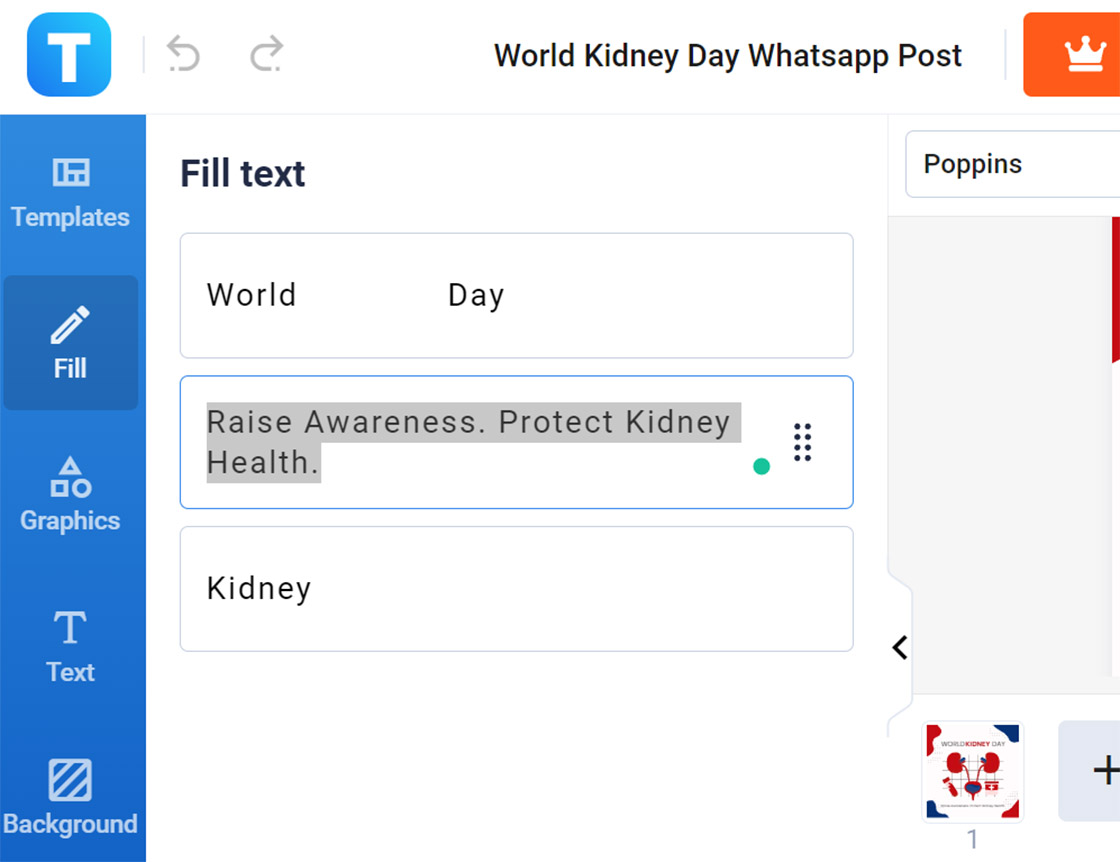 generate a world kidney day greeting