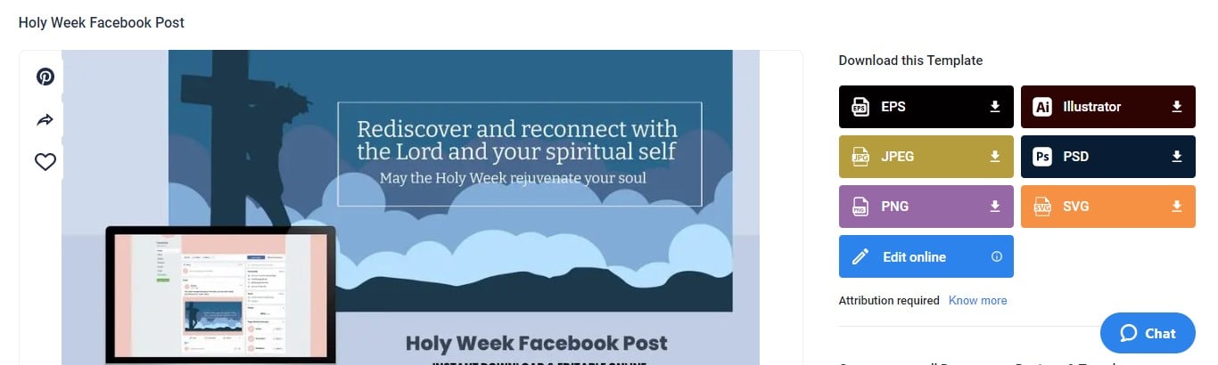 grab the holy week facebook post template