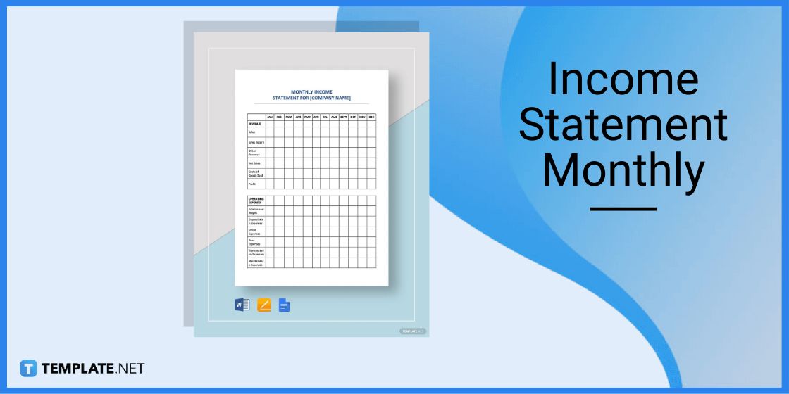 income statement monthly template