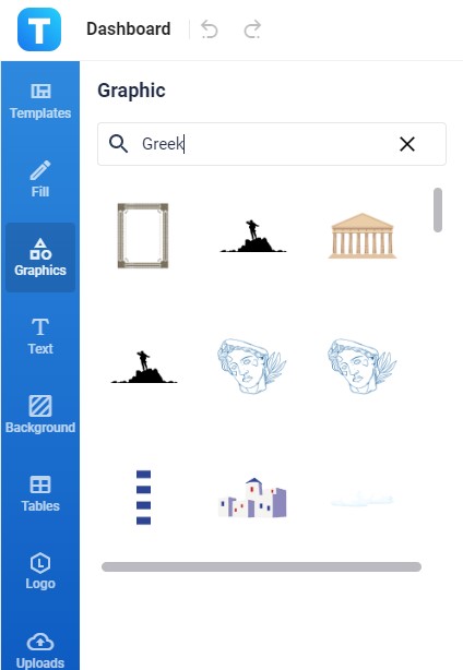 insert greek graphics