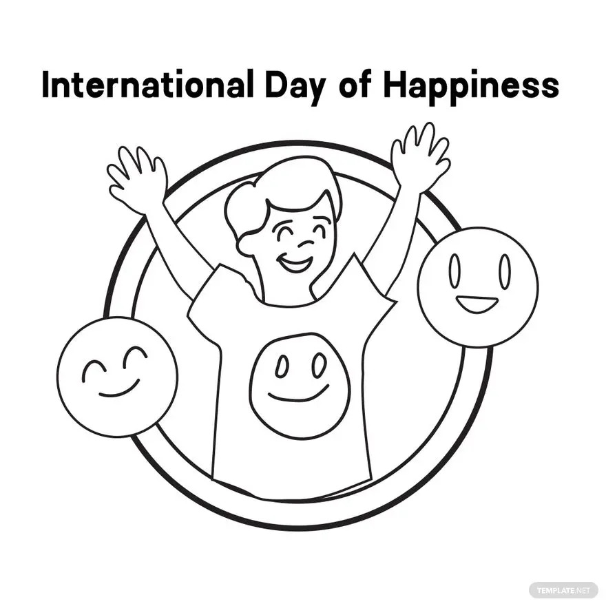 international day of happiness drawing vector ideas and examples