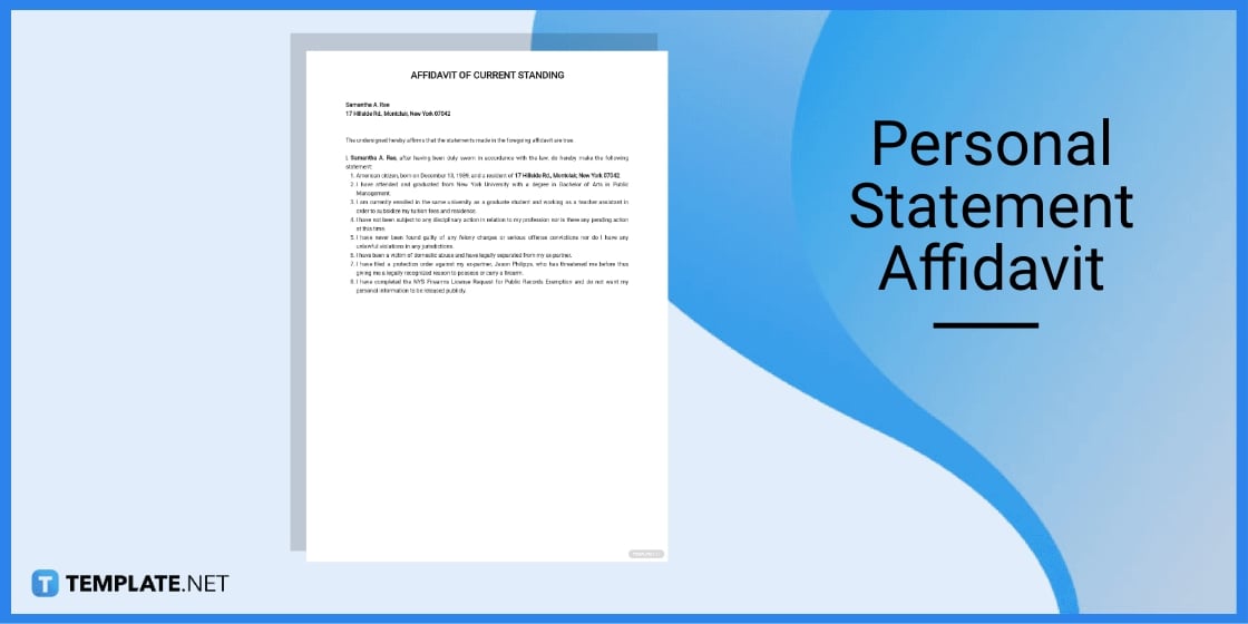personal statement affidavit template