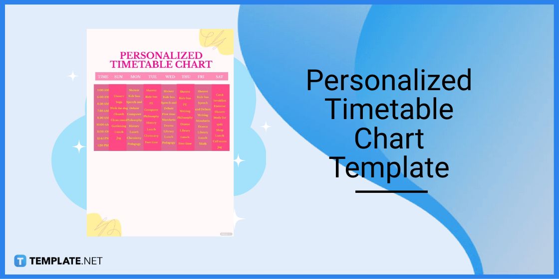 personalized timetable chart template